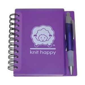 Knit Happy Idea Notebook & Pen Desk Set Purple KH354 PU, 2 Item(s 