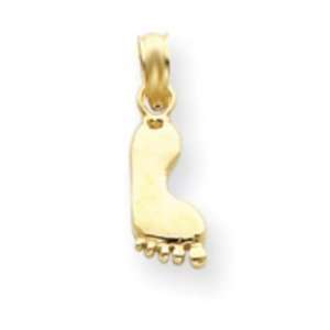  14k Yellow Gold Hang Ten Style Foot Pendant Jewelry