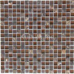 Glass Stone Mosaic Tile Kitchen Backsplash Dark Brown Emperador Marble 
