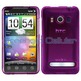 Purple Crystal Hard Cover Shell Skin Case fr HTC Evo 4G  
