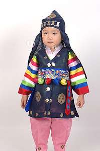 1st Birthday Traditional Hanbok Dress set for Boy  Dark 