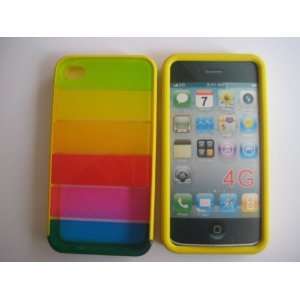 HKsuperdeal Designer Colorful Stripe Yellow Back Case Cover for iphone 