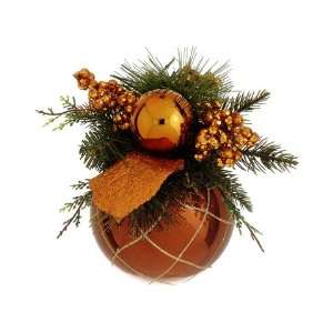  4.75D Pine Cone/Ball/Berry Decorated Ball Ornament Copper 