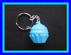 TUPPERWARE NEW MINI Miniature Cupcake Keeper Keychain Blue RARE FREE 