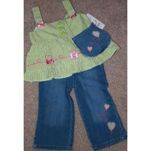    Girls Outfit 3 Piece Set includes Top, Pants & Purse Size 3T Baby