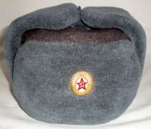 Vintage Russian Soviet Army Fur Hat Uniform Ushanka 56  