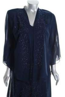 Richards NEW Plus Size Formal Dress Blue Embellished Sale 18W 