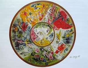 CHAGALL Signed Numbered Lithograph PARIS OPERA CEILING  