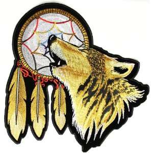  Howling Wolf Dreamcatcher Patch Large, 12x12 inch, large 