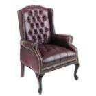 Office Star Traditional Queen Anne Style Chair   Mahogany & Oxblood 