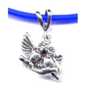  18 Blue Lovebirds Necklace Sterling Silver Jewelry 