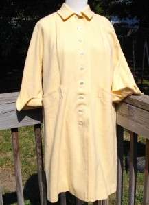 Vintage 1960s BATALDI Australian Lambs Wool Lt. Yellow Coat ~ Mad Men 