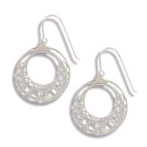    Sterling Silver Bubble Design French Wire Earrings Jewelry