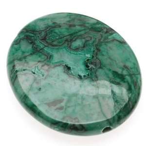 Green Laguna Lace Agate (Dyed) Oval Focal Beads 24x30mm (4 