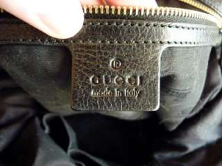 100% Authentic Gucci Large Black Leather Beads Bag  