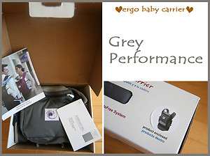 Brand NEW ergo baby carrier PERFORMANCE GREY Newest Version  