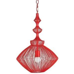 Currey and Company 9068 Parker   One Light Pendant, Lollipop Red 