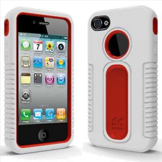 White Red Duo Shield Double Layer Hard Case Gel Cover For Apple iPhone 