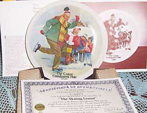NORMAN ROCKWELL 1981 THE SKATING LESSON w/box & COA  