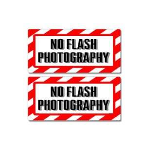 No Flash Photography Sign   Alert Warning   Set of 2   Window Business 