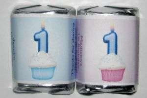 60 1st Birthday CUPCAKE CANDY WRAPPERS FAVORS  