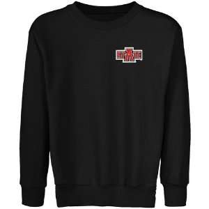  Arkansas State Red Wolves Youth Black Logo Applique Crew 