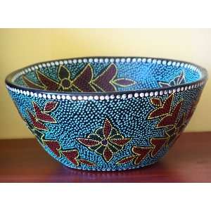  Beaded Dot Design Painted Decorative Bowl