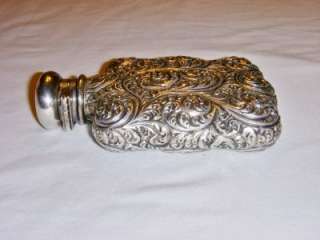   ~Antique Sterling Hinged Top Flask, Magnificent Detailing, MUST SEE
