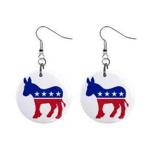 Democrat Donkey #1 Dangle Earrings Jewelry 1 inch Buttons 12323130
