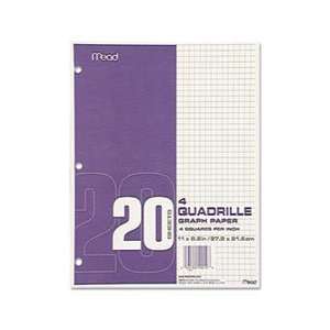 Quadrille Graph Paper, Quadrille (4 sq/in), 8 1/2 x 11, White, 12 Pads 