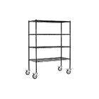   BLK 60 in. W x 80 in. H x 24 in. D Wire Shelving   Mobile   Black