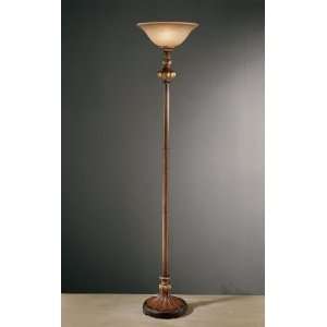   Belcaro Walnut Floor Lamp with Aged Champagne Glass