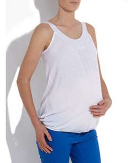 White (White) Exclusive Maternity White Bubble Hem Vest Top 