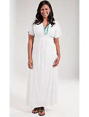   Classic Plus Size Maxi Dress in White,productId133516