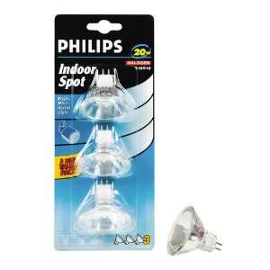  Philips 3 Pack 20 Watt MR16 Halogen Spot Light Bulb