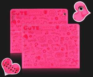 Cute Pink Lovely Leather Case Cover For ipad 2  