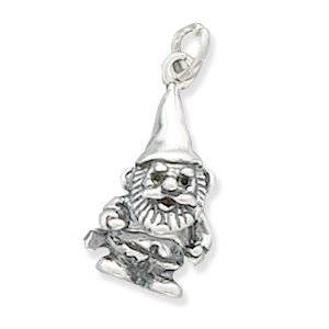 30. Sterling Silver Garden Gnome Charm by West Coast Jewelry