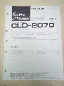 Pioneer Service Manual~CLD 2070 CD/CDV/LD Player~Original~Repair 