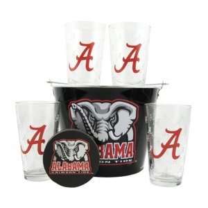  Alabama Crimson Tide Glasses and Beer Bucket Set  Alabama Beer 