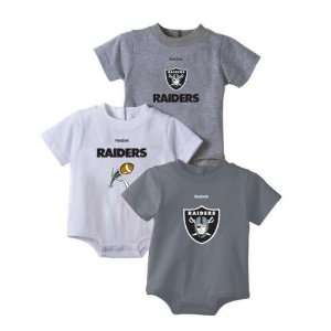  NEWBORN Baby Infant Oakland Raiders 3 Pack Onesies Sports 