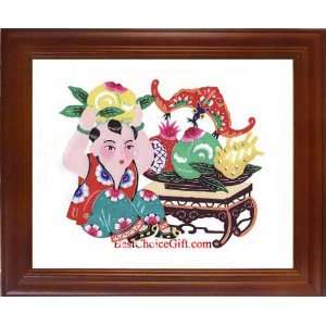   Framed Art/ Framed Chinese Paper Cuts/ Child#13