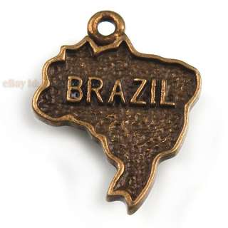 40pcs 141959 New Alloy Brazil Map Vintage Bronze Charms Pendant 22mm 
