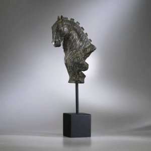Cyan Lighting 01236 Sculptured Ancient Horse Statue, Persian Verde 