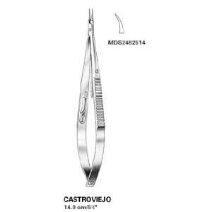 Micro Needle Holders, Castroviejo W/ Lock   Curved, Smooth, With Lock 
