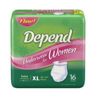 Depend Briefs Depend underwear for women, XL, 48   64 inch, extra 