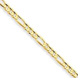  10k Yellow Gold 7 inch 3.00 mm Figaro Chain Bracelet in 