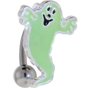 Hinge Mounted Top Dangle Ghost Belly Ring Jewelry