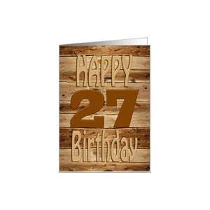  27th birthday, carved wood Card Toys & Games