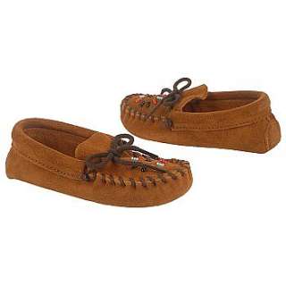 Kids Minnetonka Moccasin  Beaded Moccasin Tod/Pre Brown Suede Shoes 