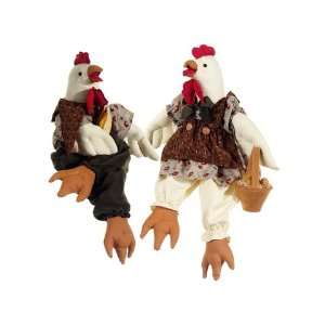  18 Chicken & Rooster (2 Ea./Set) Orange Brown (Pack of 3 